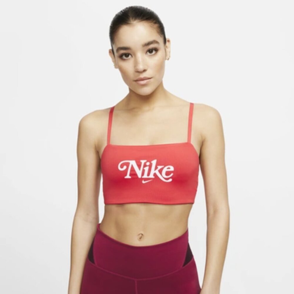 NIKE Sports Bra, Red/White, Size S